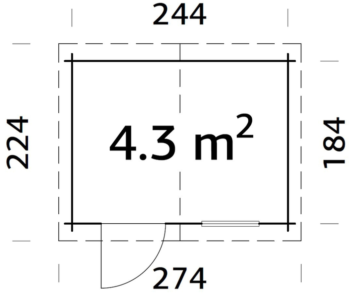 Palmako redskabsrum Minna 260 x 200 cm